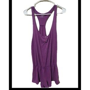 Victoria's Secret Purple Henley Racerback Romper Sleepwear Loungewear Womens L